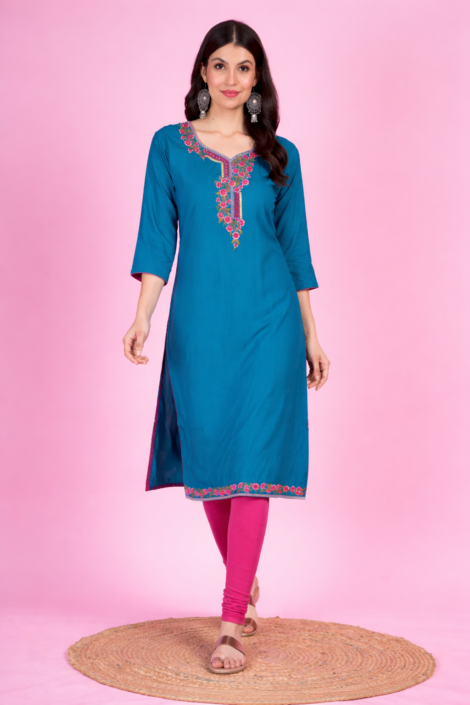 turquoise blue kurti