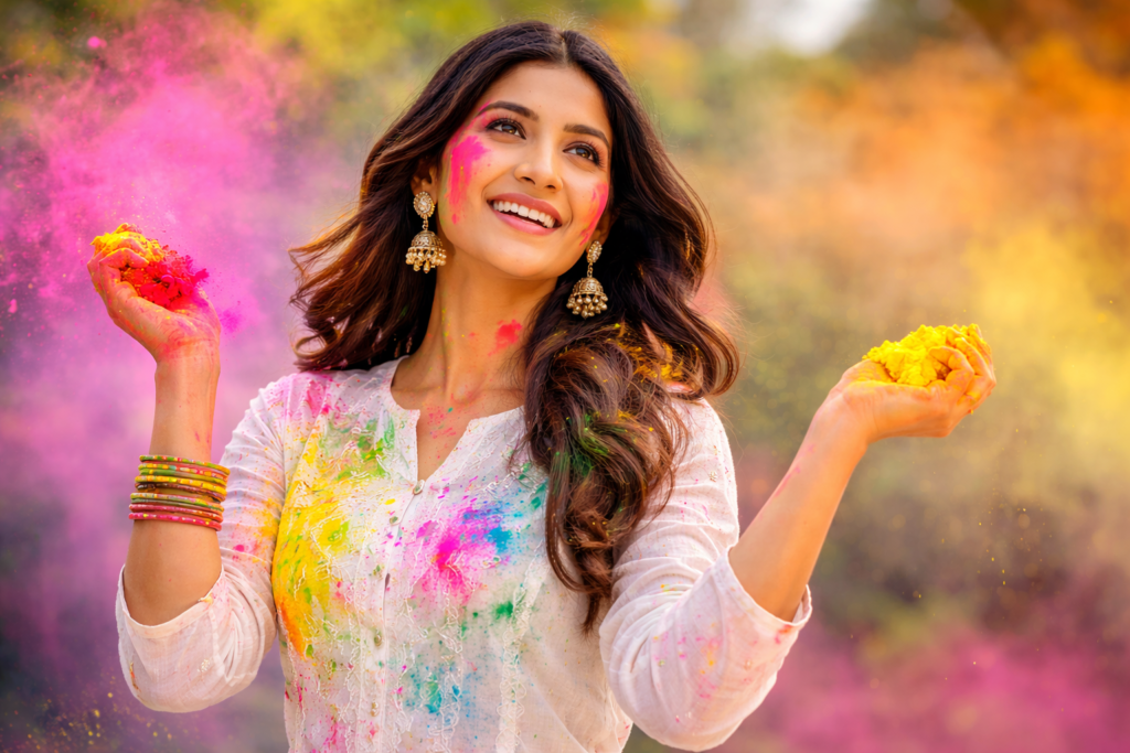 Holi Ethnic Wear 2026 – White Kurti Festive Look